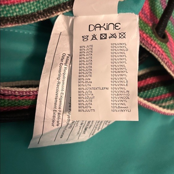 Dakine Multicolored Jute Backpack with Draw Cord Top and Pockets main image 8
